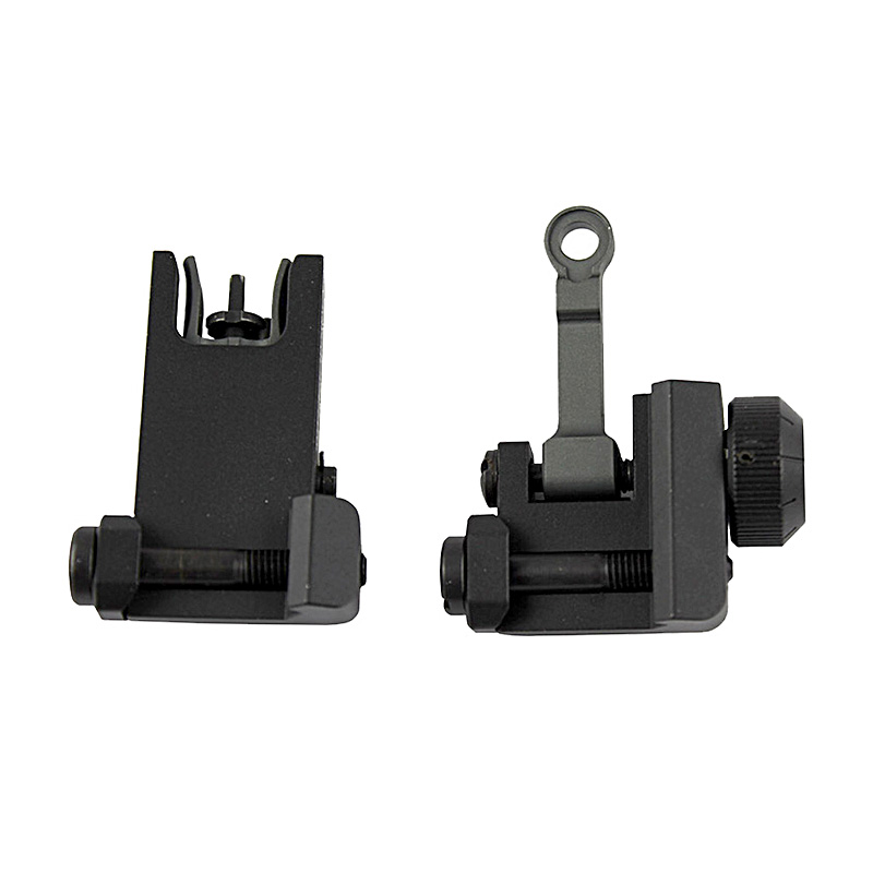 Tactical Kac 300m Flip Up Sight Front och Bakfångbara sevärdheter Rifle Montering Weaver Rail CNC Aluminium