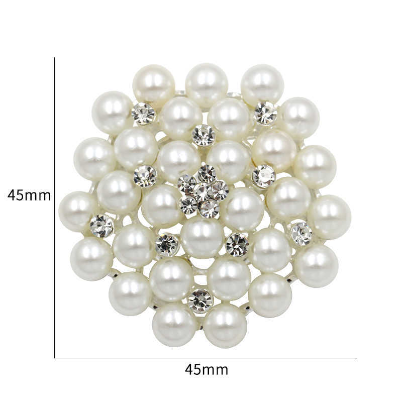 Pins Brooches Classic simulated pearl flower and crystal rhinestone brooch for DIY wedding bouquets or cakes G230529