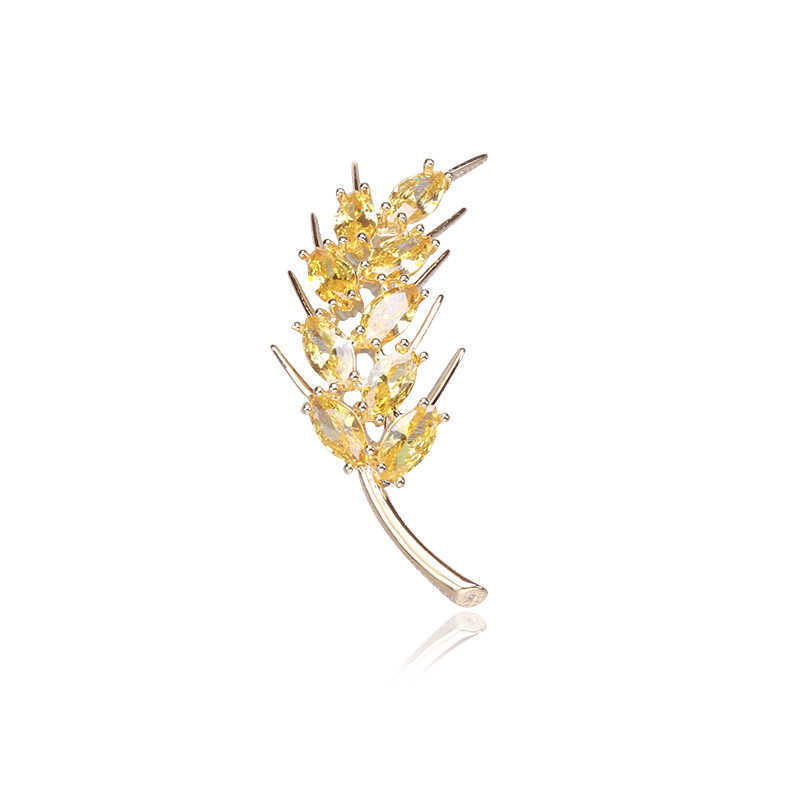 Pins Broschen Damenmode Retro gelber Kristall Damen Luxus Gold Zirkon Legierung Pflanzenmalz Sicherheitsnadel G230529