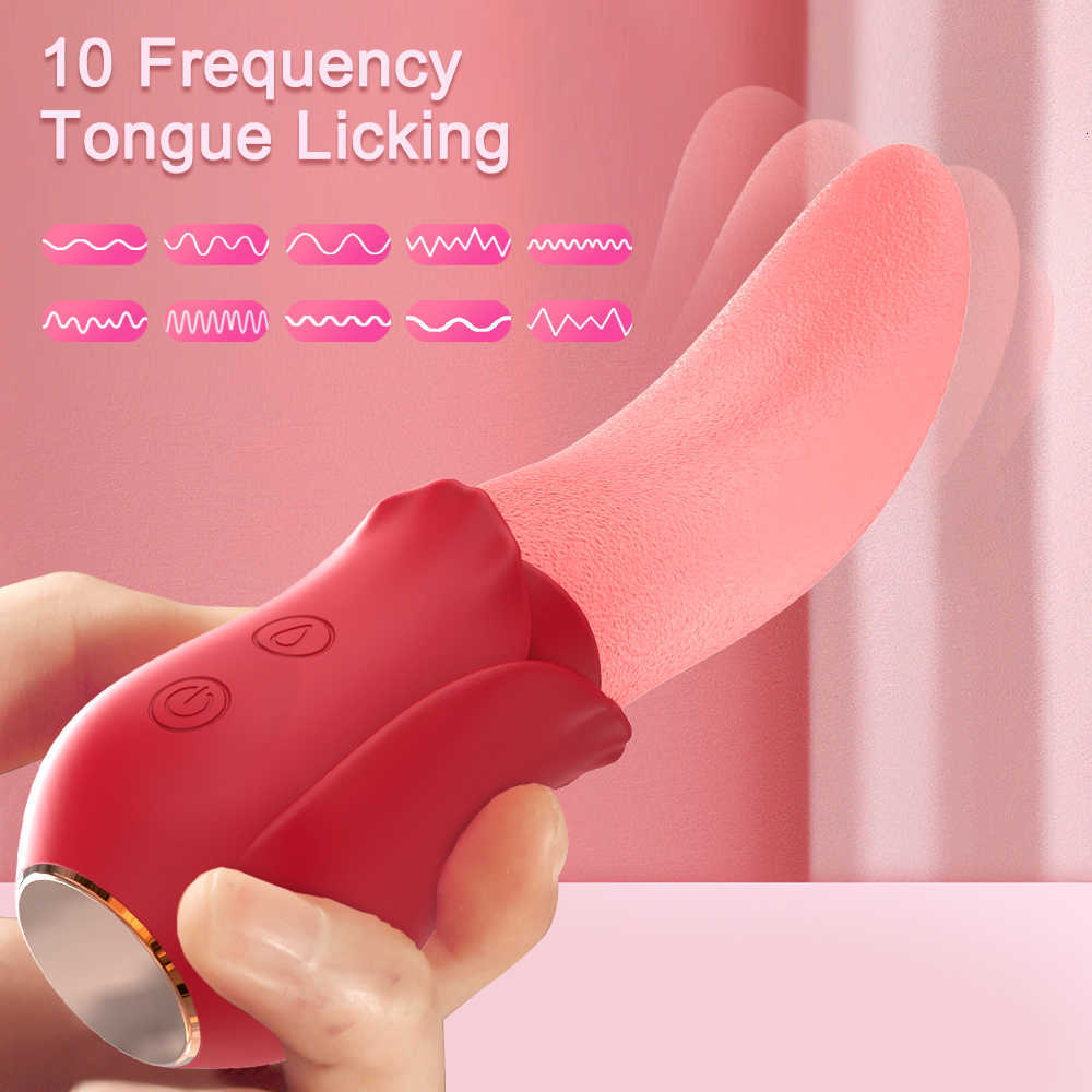 Krachtige Tong Likken Rose Vibrator Vrouwelijke 10 Modi g Spot Clitoris Stimulator Tepel Massager Mini Clit voor Vrouwen