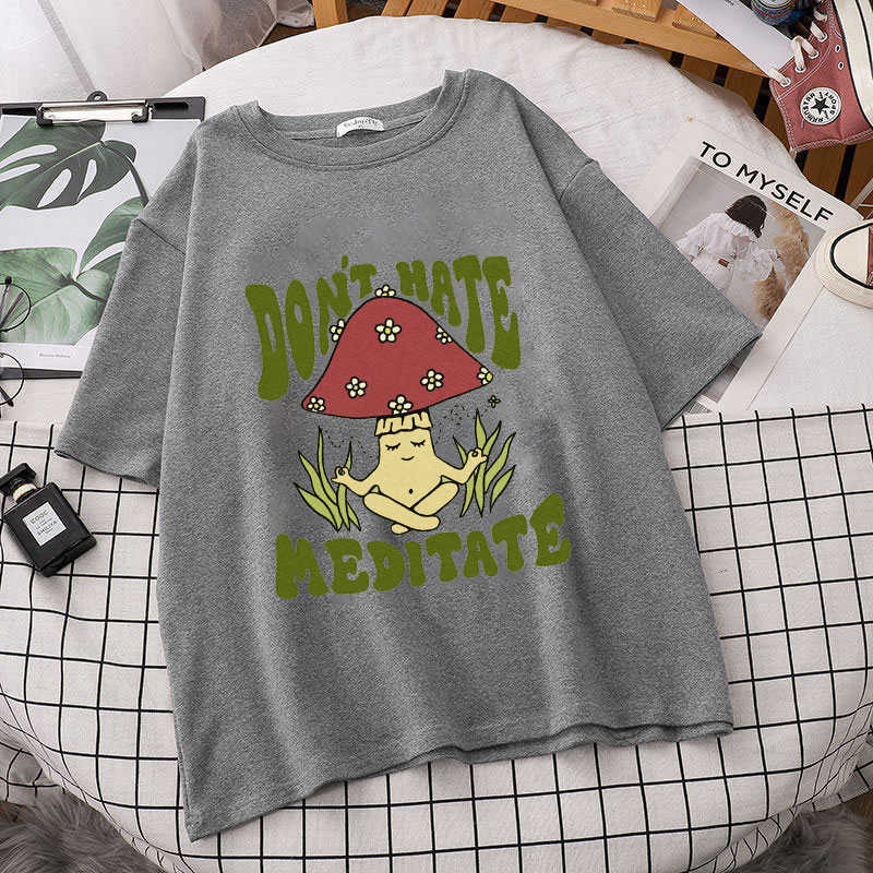 Camisetas masculinas cogumelo fofas femininas grunge estéticas anos 80 90 algodão estampas de manga curta camiseta divertida roupas de rua P230601