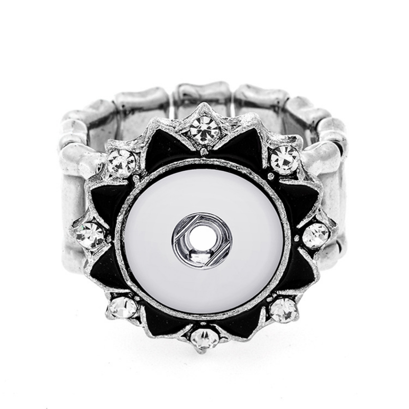 Cluster Ringen Vintage Sier Noosa Chunks Gember Drukknoop Sieraden Elastisch Touw Verstelbare 12Mm Ring Voor Vrouwen Mannen