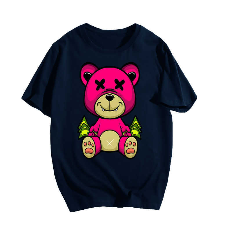 T-Shirts Brand Teddy Bear Pattern Clothing Extra Large Women's Cotton Casual Unisex T-shirt Men's P230601