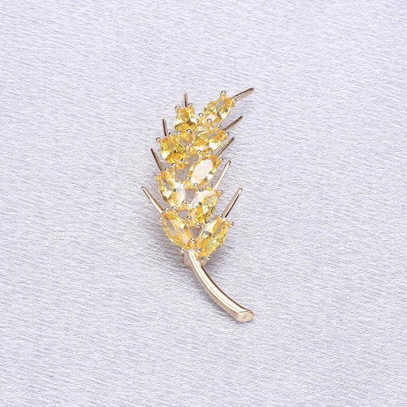 Pins Broschen Damenmode Retro gelber Kristall Damen Luxus Gold Zirkon Legierung Pflanzenmalz Sicherheitsnadel G230529