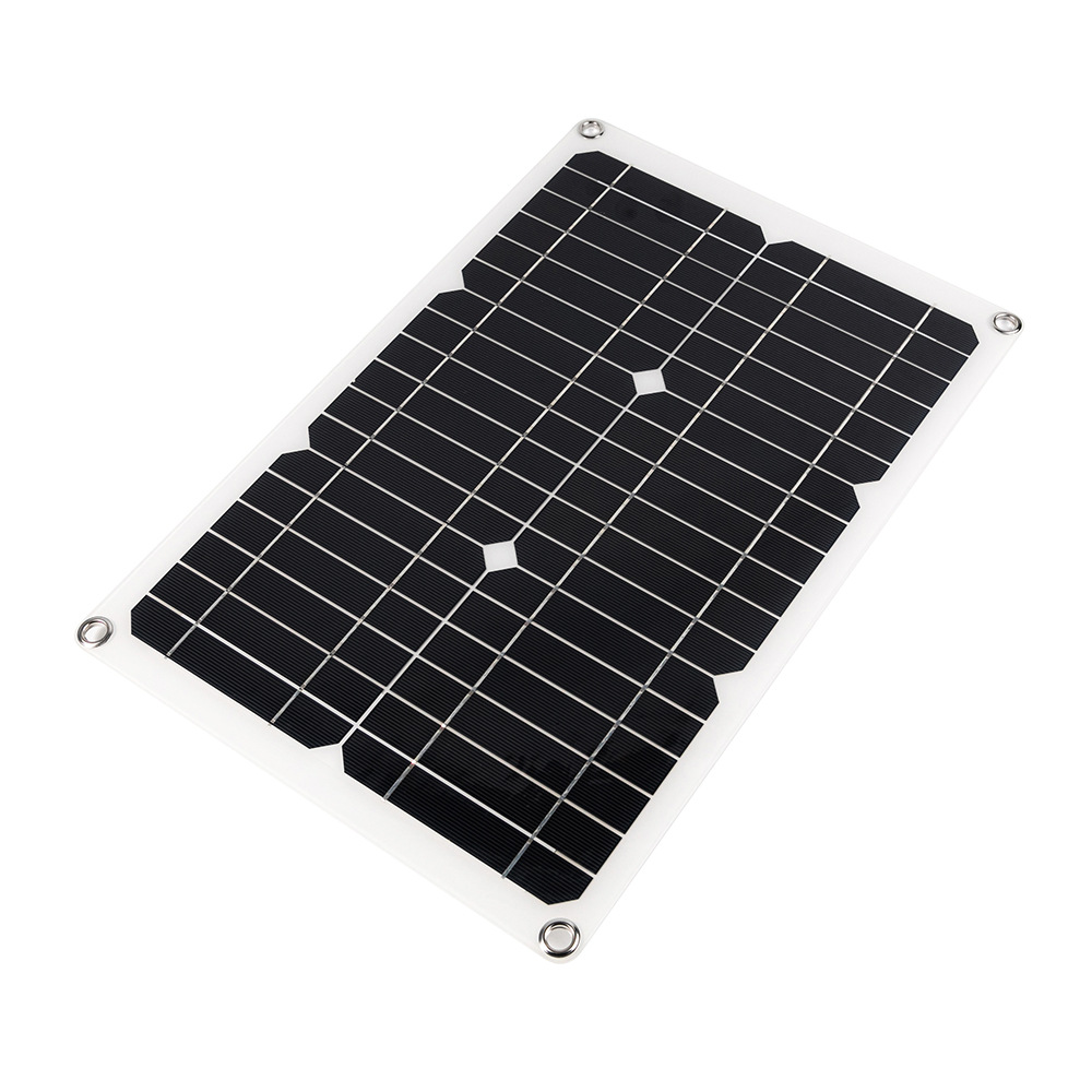 20W18V monocrystalline silicon solar charging board outdoor waterproof portable charger dual USB+DC output mobile phone fan camera car ship battery charging