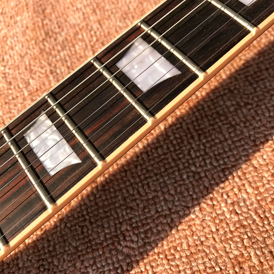 Tienda personalizada, fabricada en China, guitarra eléctrica de alta calidad, mástil de una pieza, puente Tune-o-Matic, encuadernación de trastes, entrega gratuita