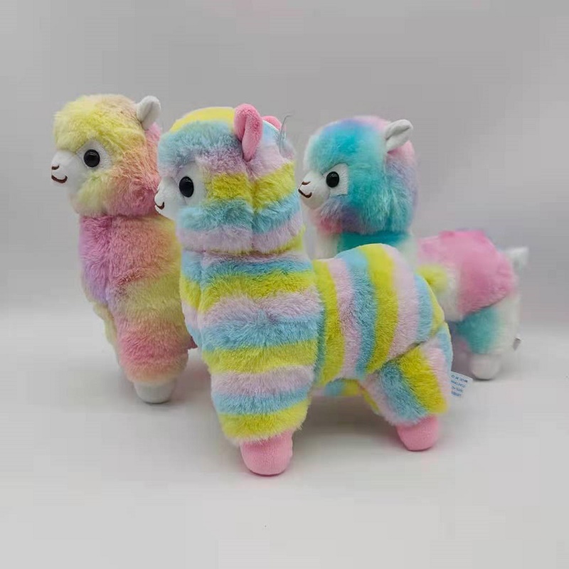 Manufacturers wholesale 3-color 25cm lovely color alpaca plush toys cartoon animals peripheral dolls for children's gifts