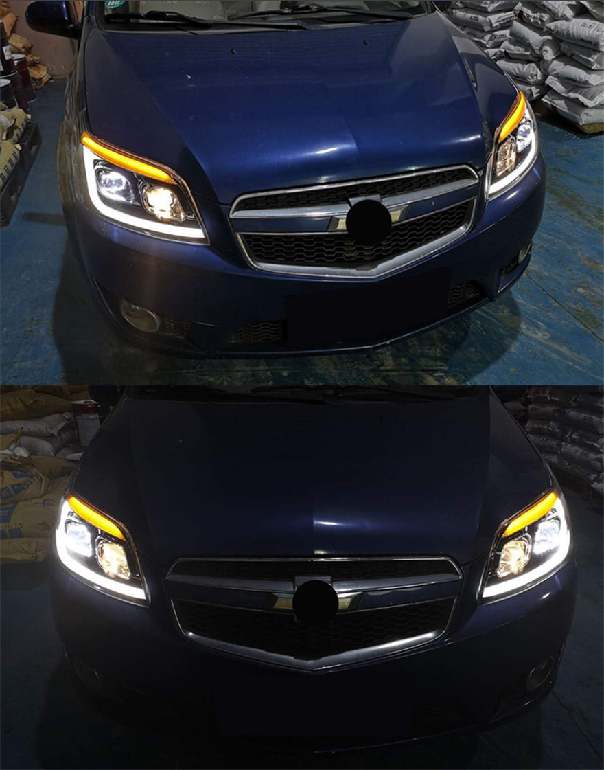 مصابيح السيارات لـ Lova Aveo 2008-20 19 LED Auto Headlight Assembly Upgrade Bicofal Lens Lam