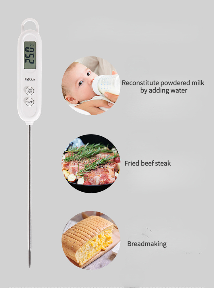 Thermomètre de Cuisine Alimentaire Huile Chaude Cuisson et Biberons Thermomètres à Sonde