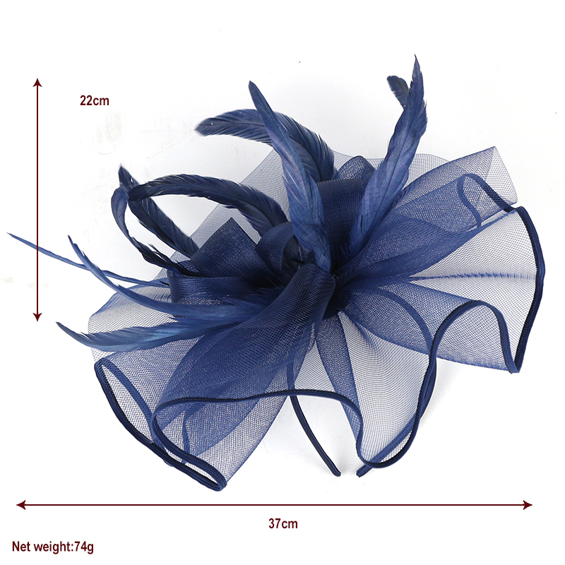 New Blue Fashion Women's Hat Western Style Lanquet Feather Luxury Headwear Party Gift Headwear XMZ-0023-A