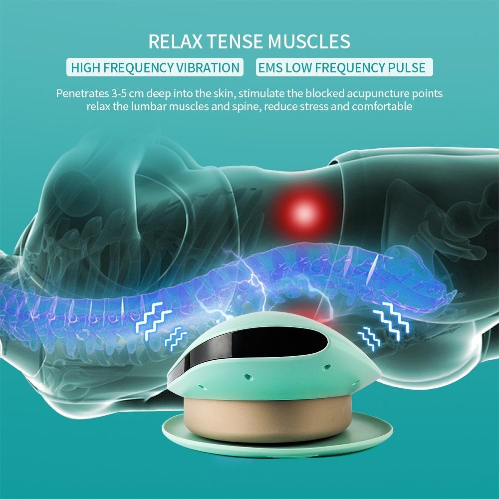 Masseur lombaire rechargeable de relaxation, soulagement de la douleur à la taille, chauffage, vibration, relaxation des muscles du dos, soulage la fatigue corporelle