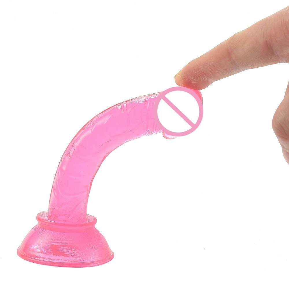Billig bra mini mjuk gelé dildos små konstgjorda sucker cup penis vagina anal plugg för kvinnor onanator