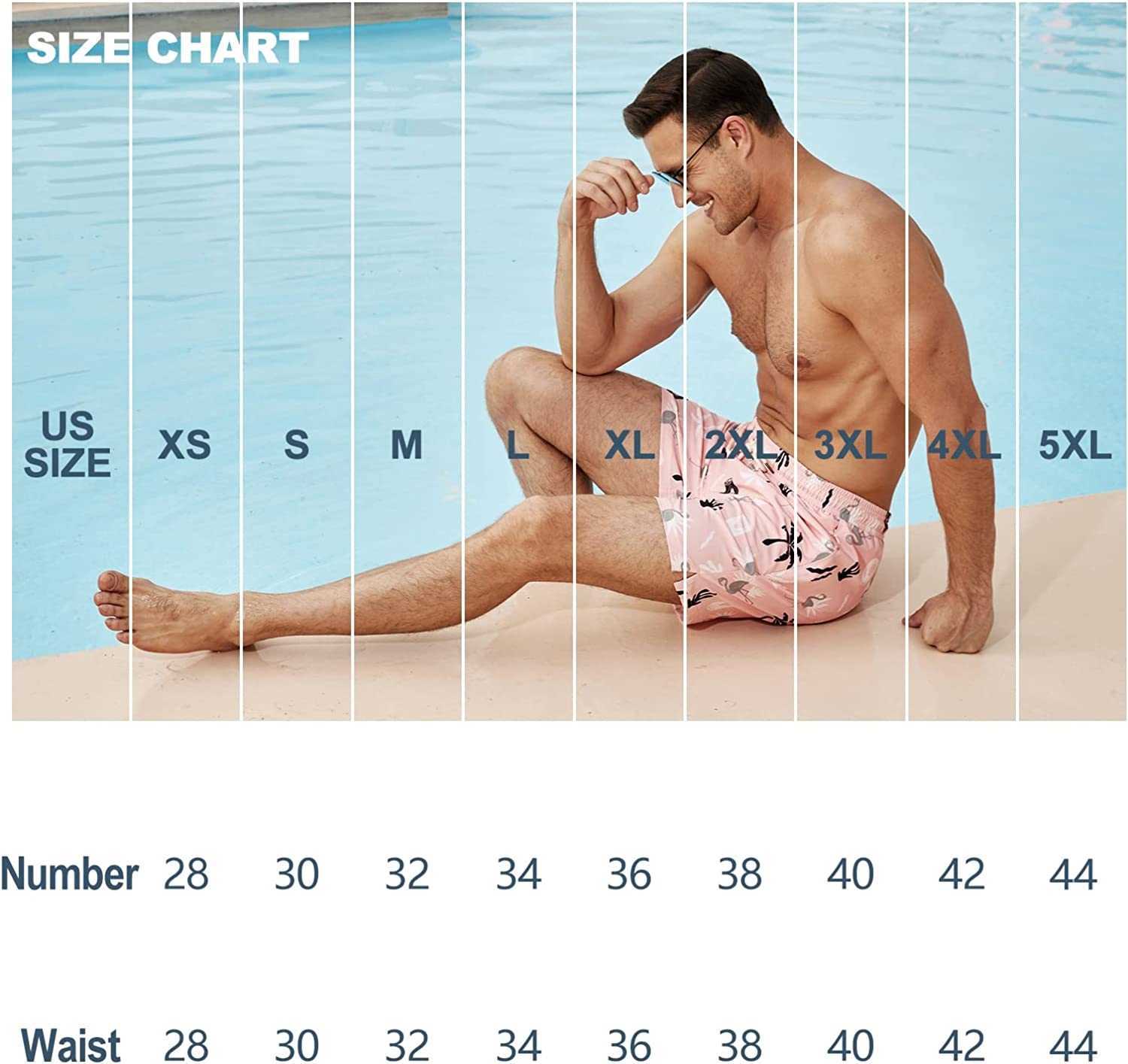Män simmar Trunks snabba torra badshortar Inseam Stretch Water Beach Shorts med kompressionsfodrar blixtlåsficka mkkc