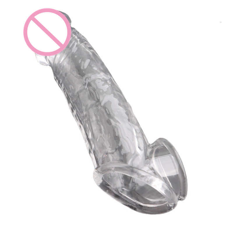 Massager Reusable Penis Sleeve Extender Cock Rings Delay Ejaculation Silicone Glans Cover Enlargement for Men