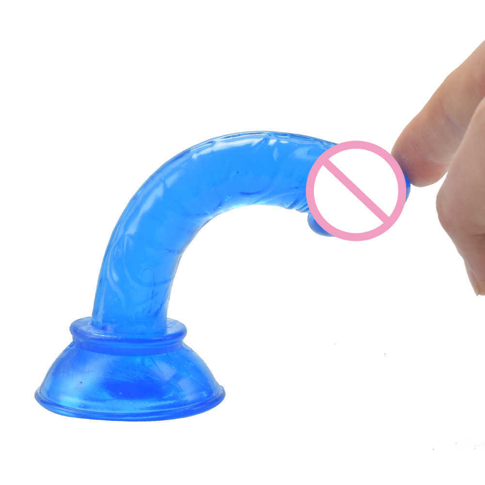 Massager Goedkope Goede Mini Zachte Jelly Dildo Kleine Kunstmatige Sucker Cup Penis Vagina Anale Plug voor Vrouwen Masturbato