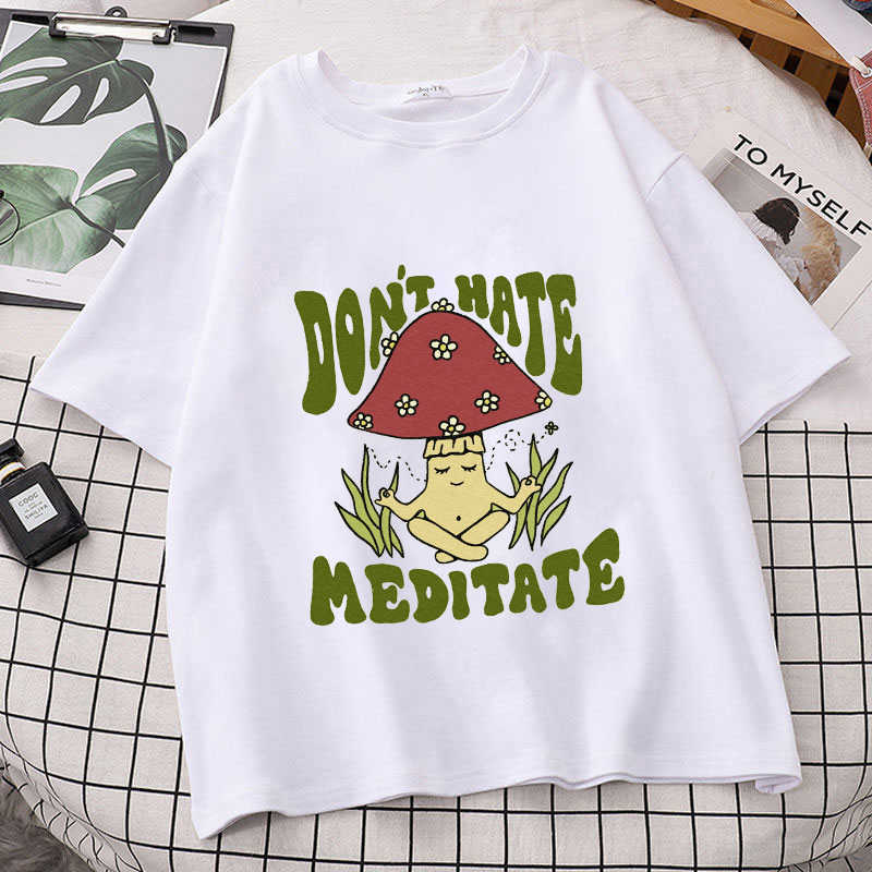 T-shirt da uomo Mushroom Cute Women's Grunge Estetica anni '80 anni '90 Cotone manica corta Grafica T-shirt divertente Abbigliamento da strada P230601