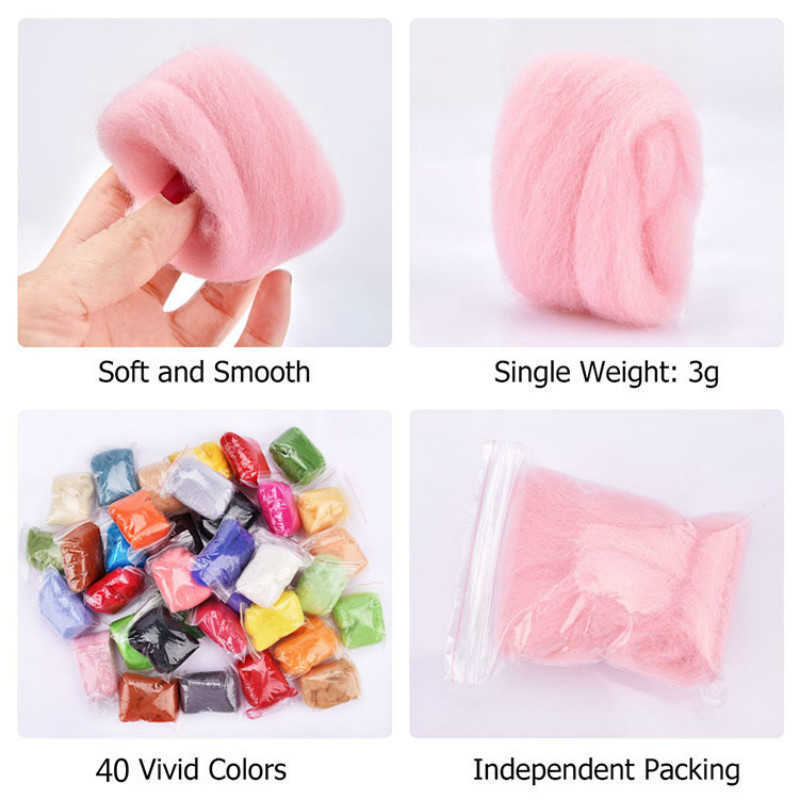 Yarn 108g blended Merino top soft ribbed fiber and wet felt DIY doll knitted P230601