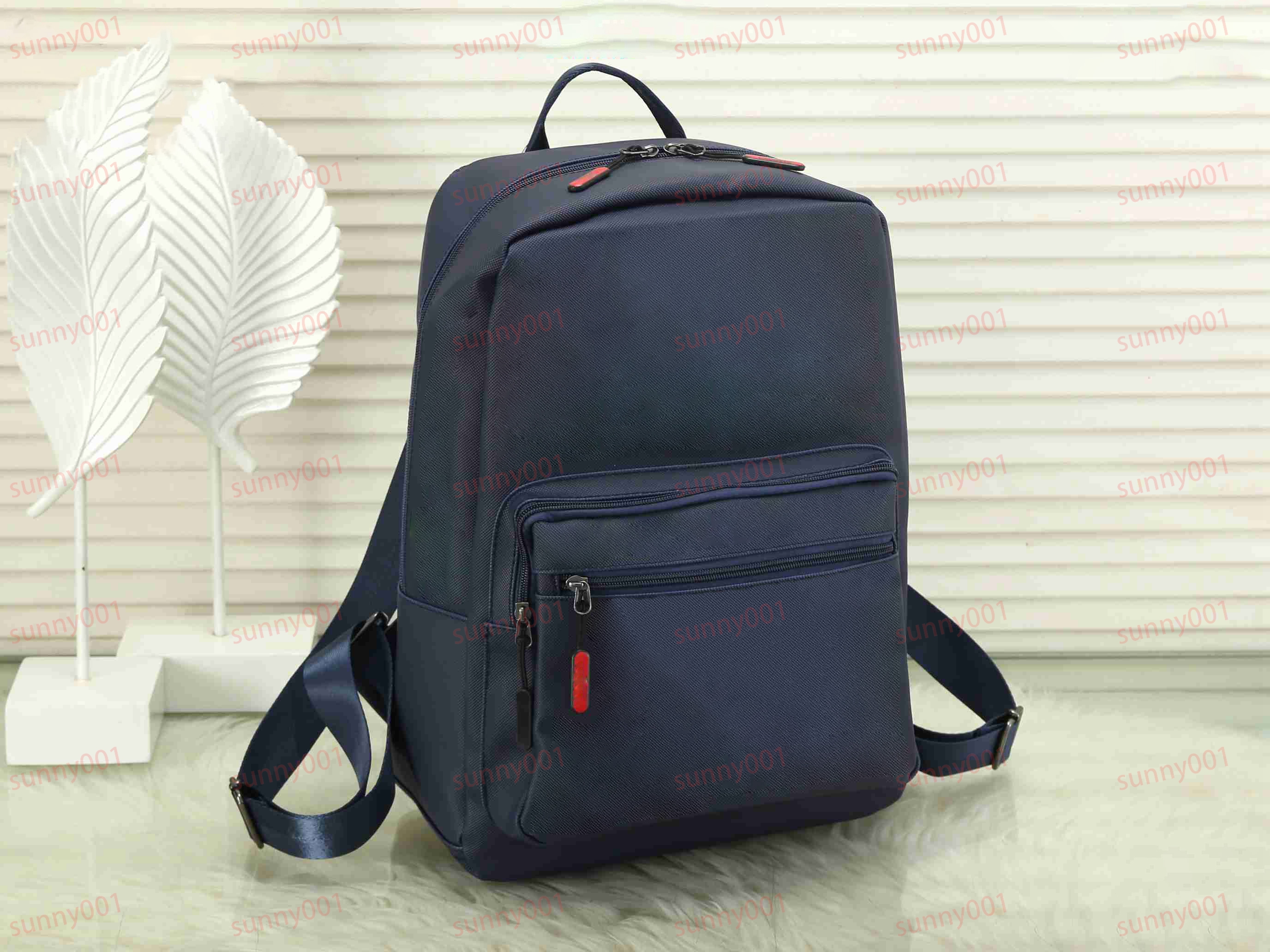 Dubbel axel stil bärbar väska mode ryggsäck designer flera lager framficka lyx minimalistisk student skolväska bagage ryggsäck