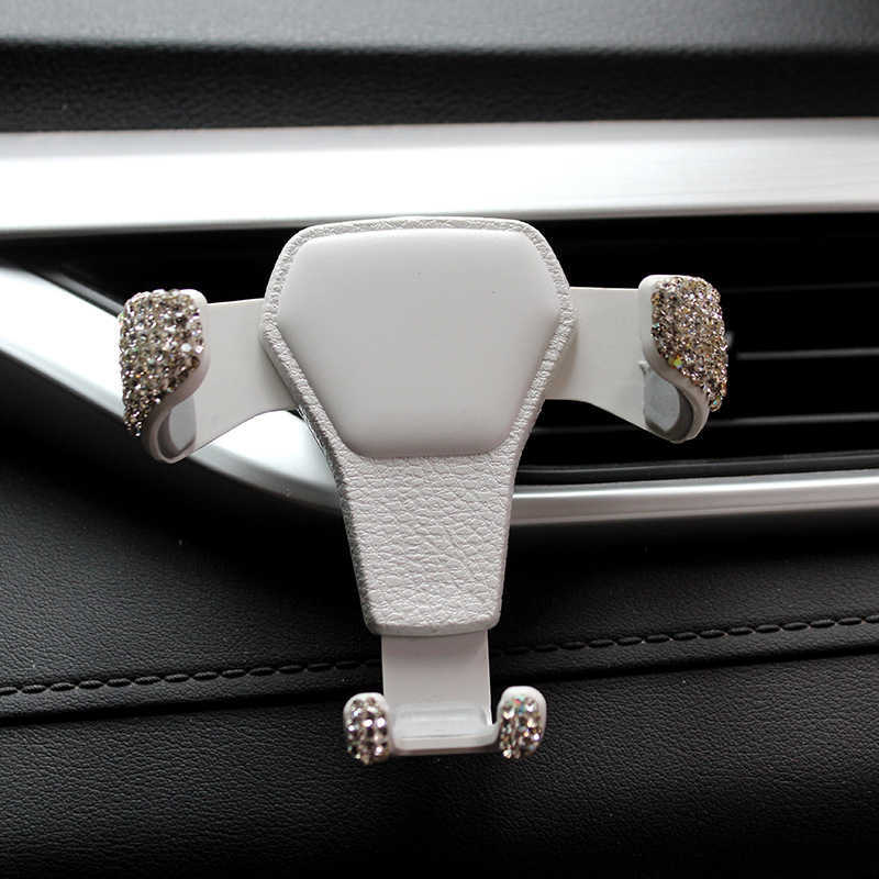 Nieuwe Diamond Crystal Zwaartekracht Auto Mount Voor Mobiele Telefoon Houder Auto Air Vent Clip Stand Mobiele telefoon GPS Ondersteuning voor iPhone Samsung Huaw