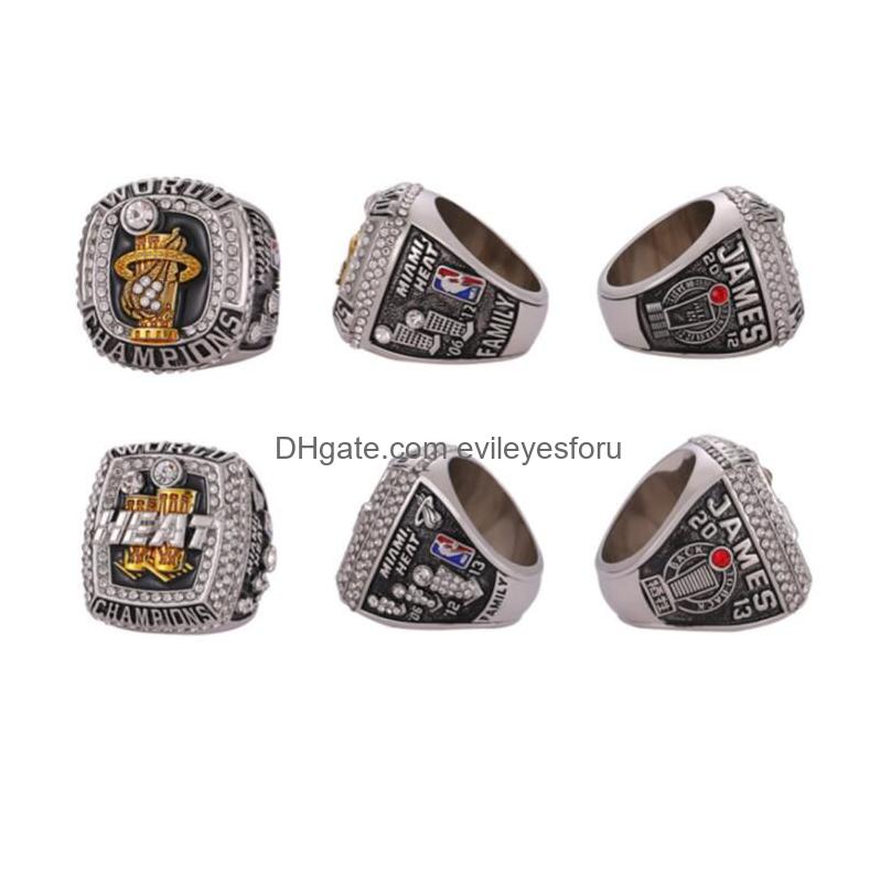 Solitaire Ring James Basketball Team Champions Championship Set With Wooden Box Souvenir Men Women Boy Fan Brithday Gift 2022