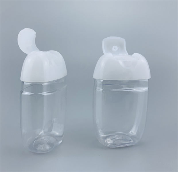 En gros 30 ml bouteille de désinfectant pour les mains en plastique PET demi-rond bouteille à capuchon rabattable bouteille de désinfectant pour enfants JL5699