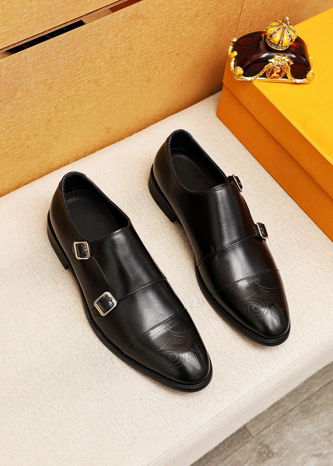 2023 Mens Dress Shoes Designer Fashion Genuine Leather Business Office Work Formal Loafers Male Brand Designer Party Wedding Flats Size 38-46