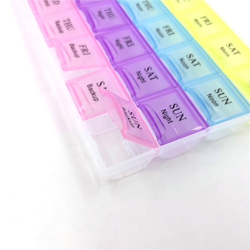 Care 4 Rad 28 Squares/3Rows 21Grids/2Row 14Grids Weekly 7 Days Tablet Pill Box Holder Medicine Lagring Organiser Container Case