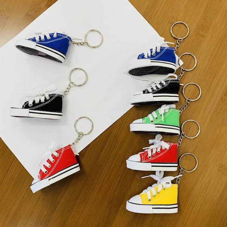 Mini Sapatos Lona Criativos Chaveiros Moda Bicicletas Motocicletas Apoio para os Pés Simulação Tênis Chaveiro Jóias Presente