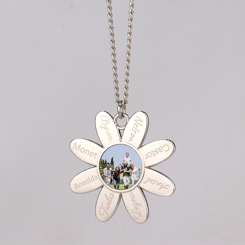 DIY Sublimation Blanc Collier Fleur Transfert De Chaleur Saint Valentin Collier Cadeau Créatif