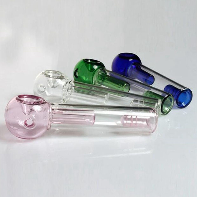 Cool Coloré Épais Verre Tuyaux Herbe Sèche Tabac Filtre Bol Portable Innovant Handpipes Main Fumer Porte-Cigarette Tube DHL