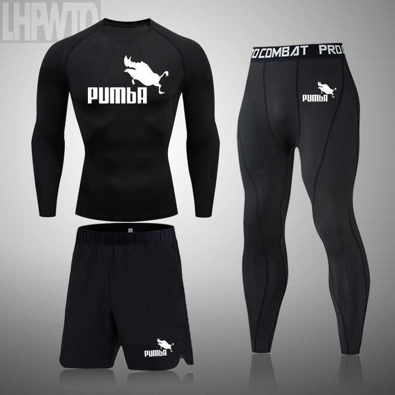 Heren Trainingspakken Sneldrogend Running Sport T-shirt Heren Winter Fitness Sportkleding Heren Gym Running Suit Compressie Joggers Bodybuilding 3-delige set J230601