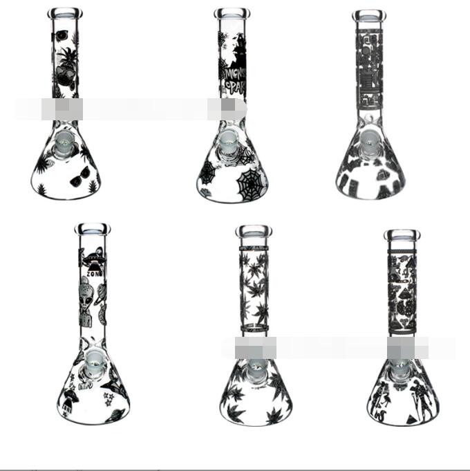 Neueste Glas Shisha Flasche Wasser Bong 25 cm 9,8 Zoll Höhe Mehrere Stile Weibliche Schüssel Hand Heady Pyrex Löffel Öl Nagel Adapter Rauchen Rohr Rigs