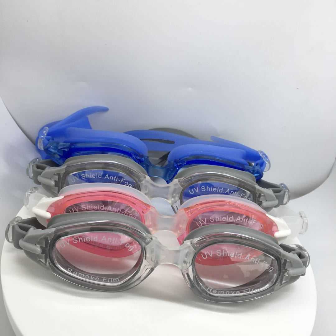 Gözlük su geçirmez ve anti sis büyük kutu çocukların profesyonel yüzme üç parçalı burun klipli kulaklıklar gözlük p230601