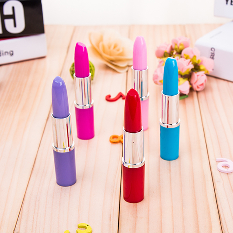 Cute Lipstick Ballpoint Pens Kawaii Plastic Ball Pen Novelty Item Student Stationery Wholesale Home Office Writing Supplies