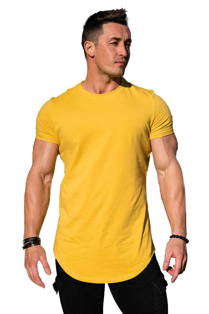 Erkek Tişörtleri Spor Salonu T-Shirt Erkekler Kısa Kollu Pamuk T-Shirt Sıradan Boş Boş Tişört Erkek Fitness Vücut Geliştirme Egzersiz Tee Üstler Yaz Giyim J230602