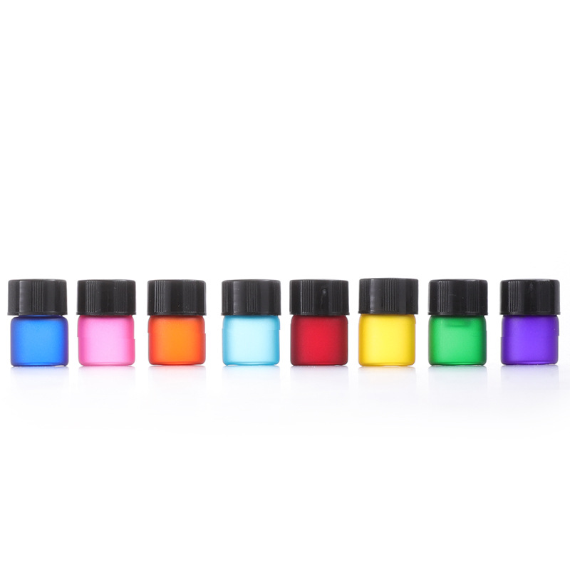 1ML couleur verre dépoli bouteille d'huile essentielle voyage Portable vide parfum cosmétique échantillon emballage bouteilles