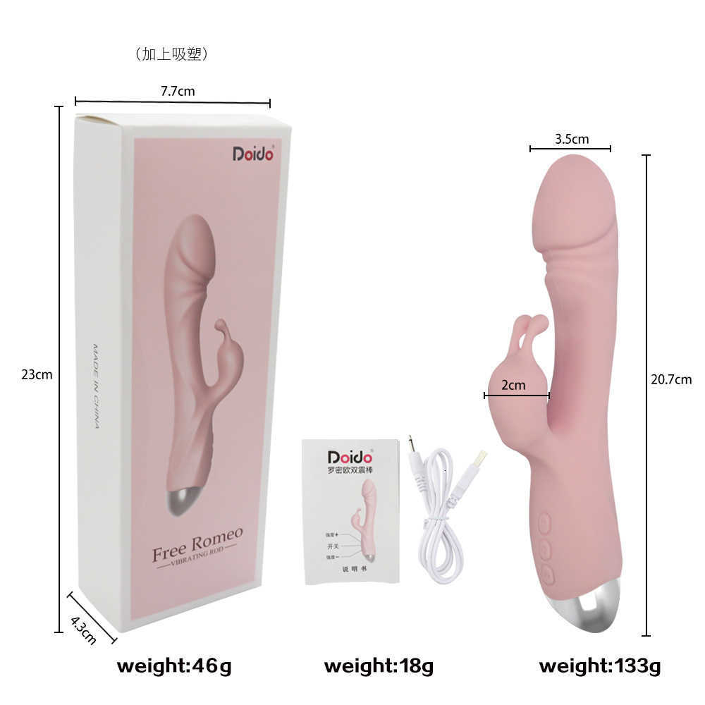 USB -laddning av kaninvibratorer Vagina G Spot Clitoris Nipple Dual Stimulator Massager Dildo för kvinnor Vuxen Masturbators
