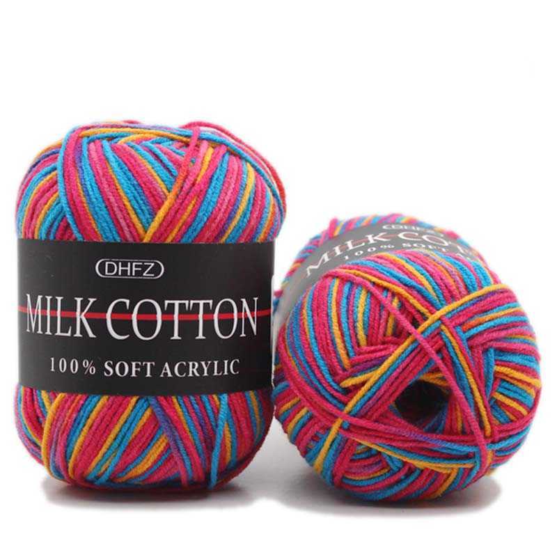 Hilo 50g doble punto crochet leche mano seda malla suave bebé algodón lana hilo DIY proceso tejido suéter bufanda sombrero P230601