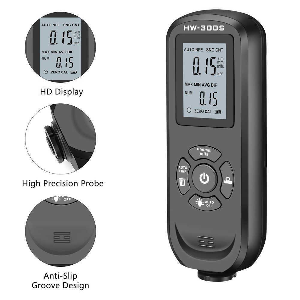 Neue 0-2000UM Dicke Gauge High-präzision LCD Digital Automobil Film Dicke Meter Autolack Beschichtung Dicke Tester Messgerät