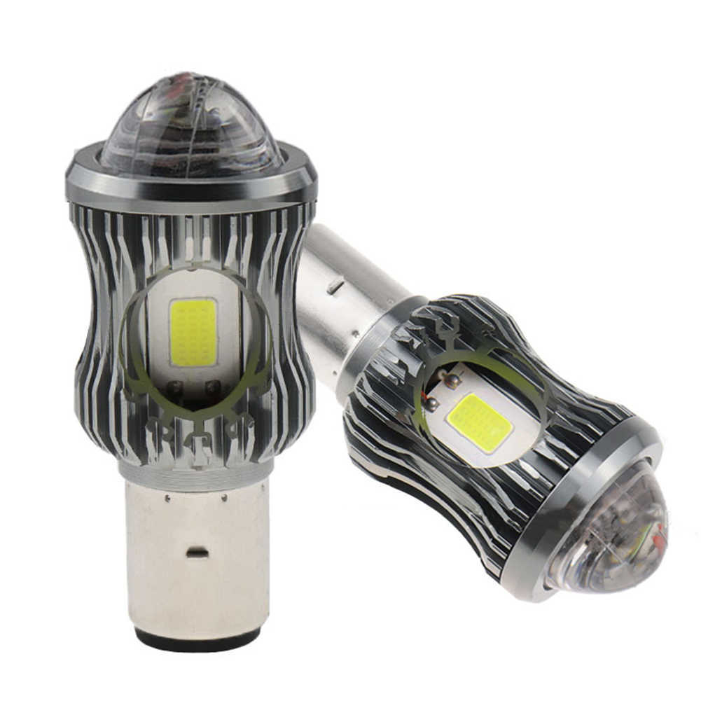 Nuevo faro de motocicleta LED BA20D H6 H4 bombillas Hi Lo beam Moto LED faro de motocicleta lámpara de doble Color blanco 12V 3500M coche