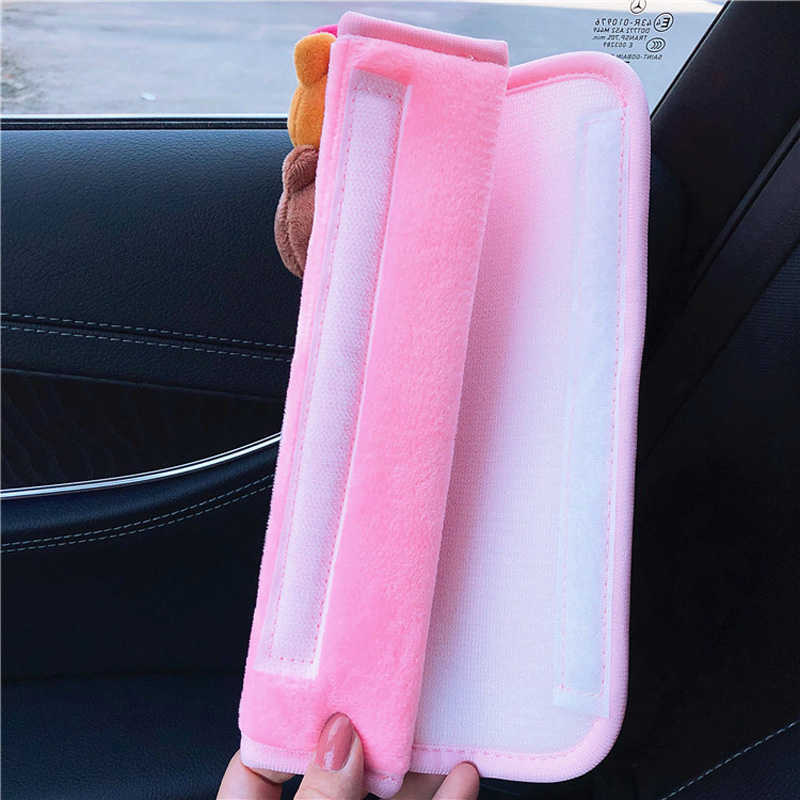 New Cute Universal Car Safety Seat Belt Cover Winter Soft Plush Shoulder Pad Car Styling Seatbelts Pad Set Car Accessories