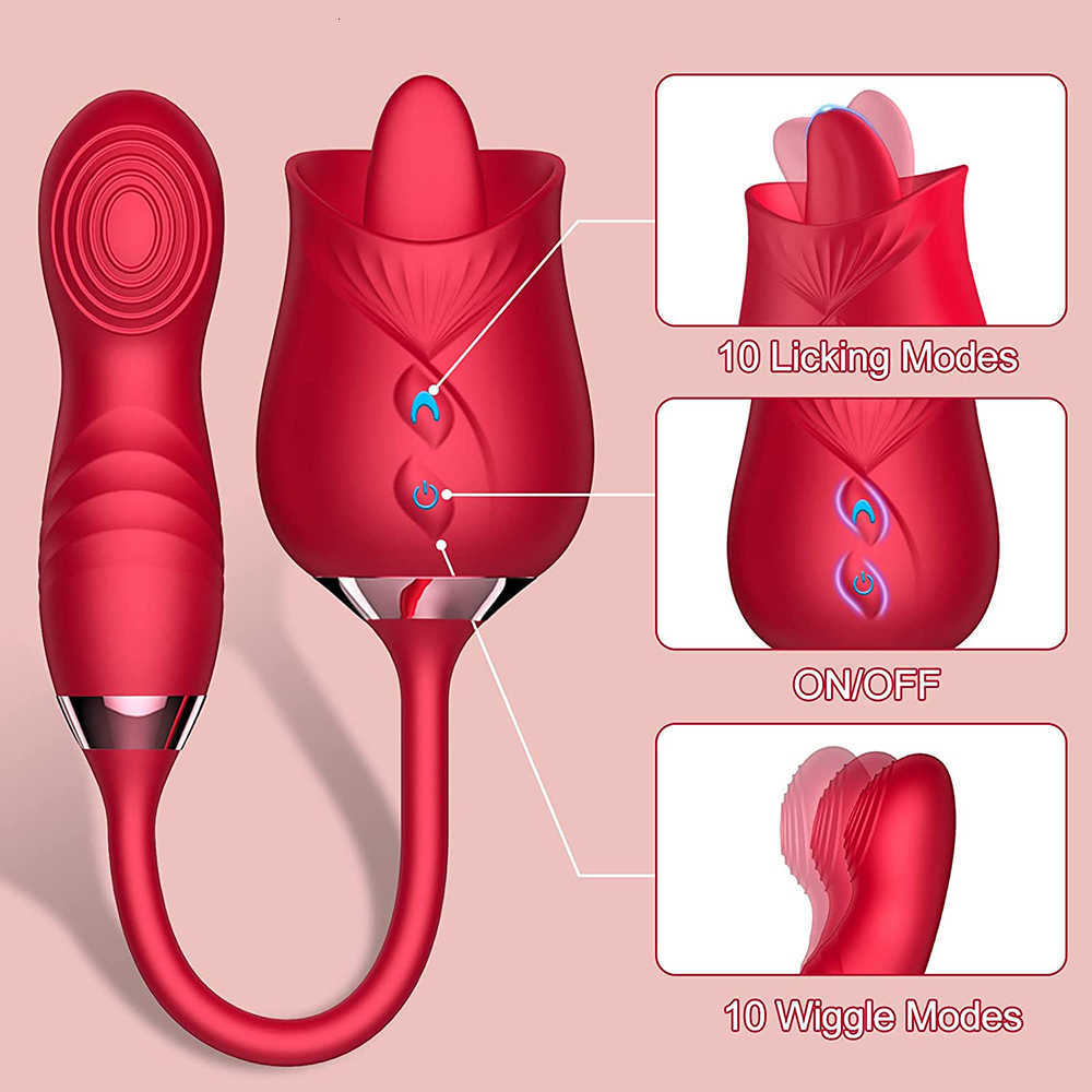 Masseur Rose poussée succion vibrateur pour femmes mamelon Clitoris stimulateur vibrant oeuf femelle gode ventouse langue léchage