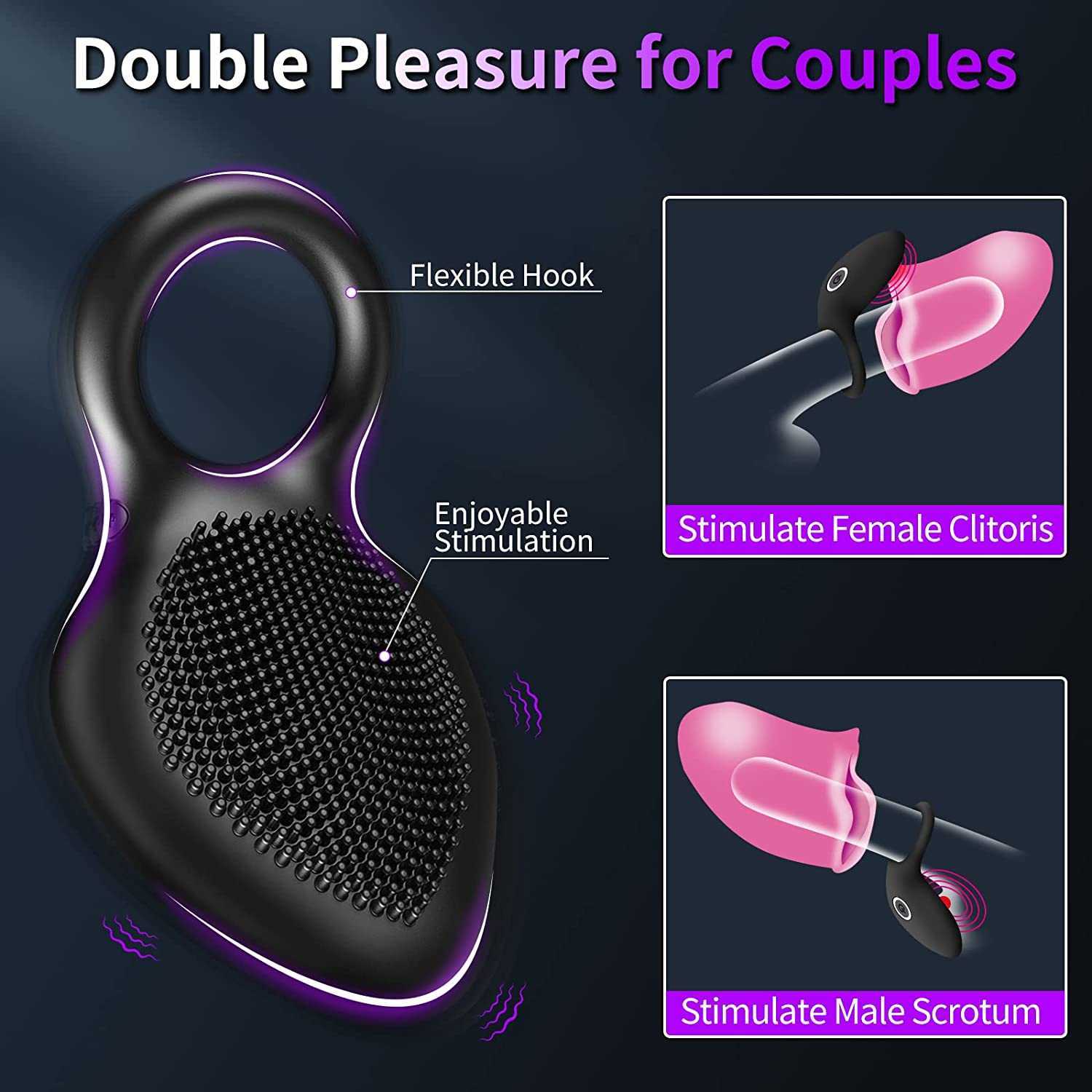 Heseks Penisring, vibrierender Klitoris-Stimulator, G-Punkt für Männer, mit App-Steuerung, Verzögerung, Lecken, Vagina, Orgasmus, Ärmelvibrator