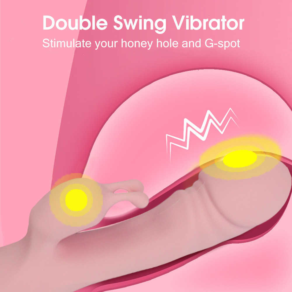 USB -laddning av kaninvibratorer Vagina G Spot Clitoris Nipple Dual Stimulator Massager Dildo för kvinnor Vuxen Masturbators