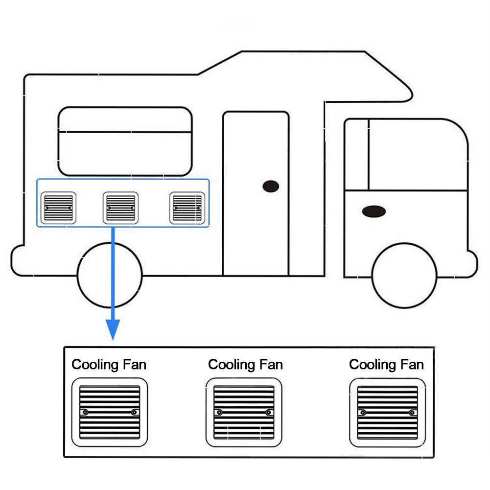 Nova ventilação de geladeira 12V 4W com ventilador para reboque de RV Caravana Ar lateral forte exaustor de vento Acessórios de automóvel Estilo de carro Campista