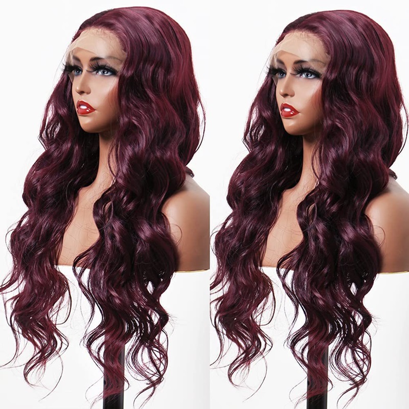 Lace Front Wigs 13X3.5 Body Wave HD Lace Frontal Wig 180% Density Wine Red Wig Hair Resistant