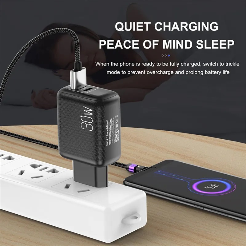 Chargeurs USB 30W PD Charge rapide Type C Charge rapide pour iPhone 14 13 Pro Max EU US Plug Charger avec QC 4.0 3.0