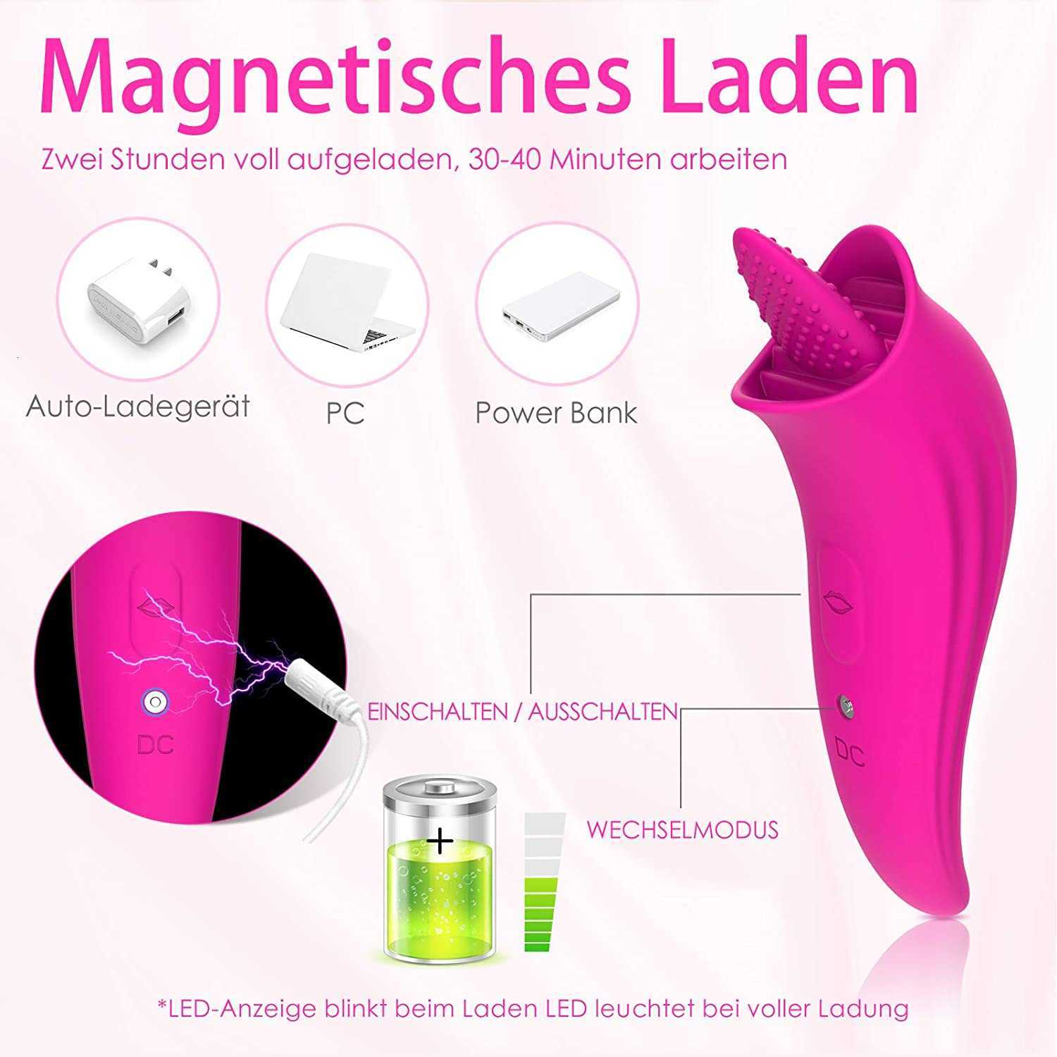 for Women g Spot Vibrator Clitoral Tongue Licking Magnetic Rechargeable Breast Nipple Stimulator Masturbator Erotic