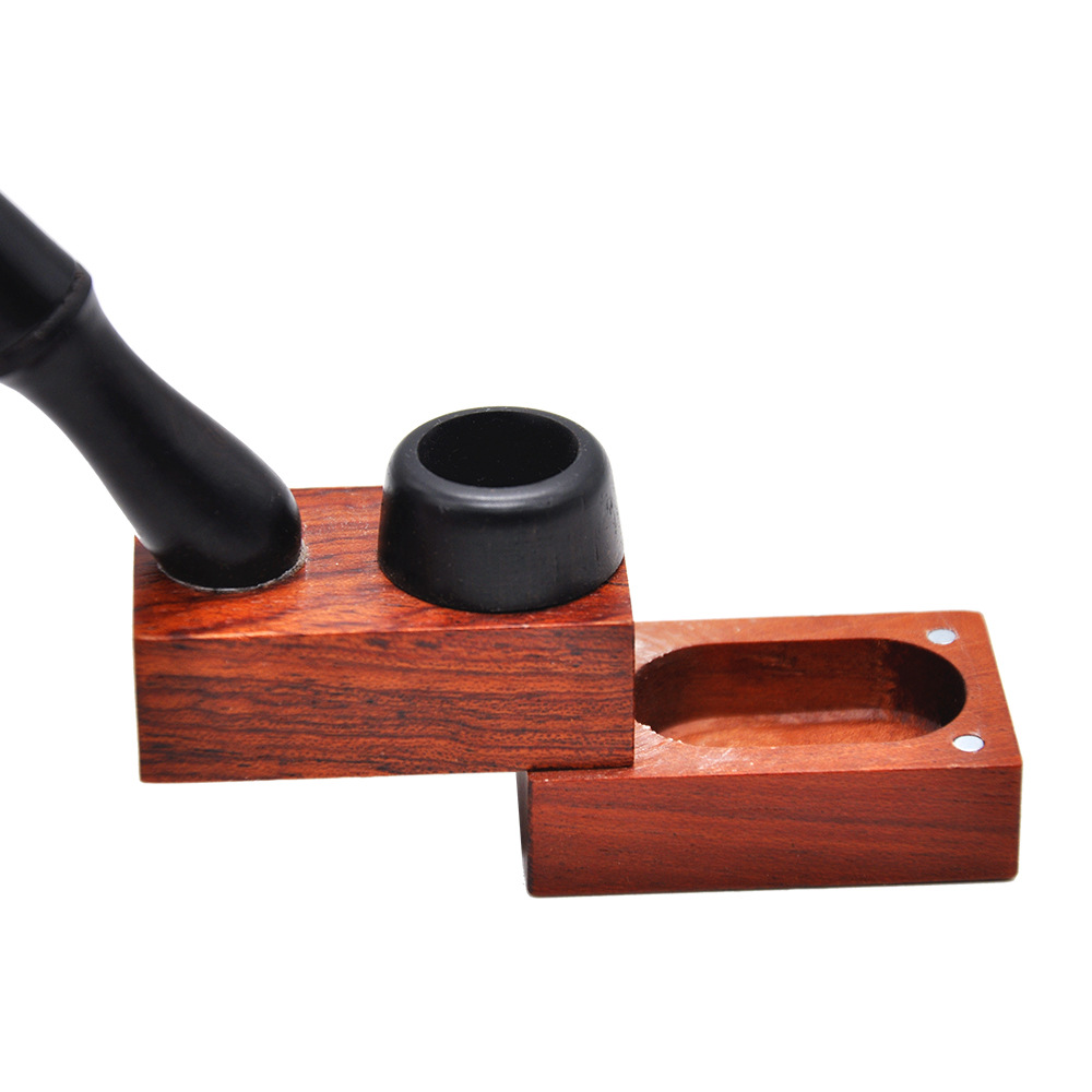 Smoking Pipes New Handmade Free Style Ebony Pipe with Detachable Filter and Curved Handle Cigarette Accessories