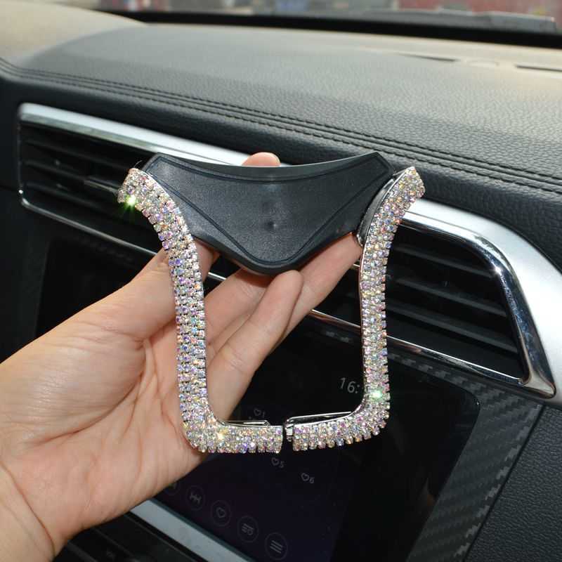 Nowy uchwyt na telefon z uniwersalnym samochodem z Bing Crystal Rhinestone Car Air Air Wust